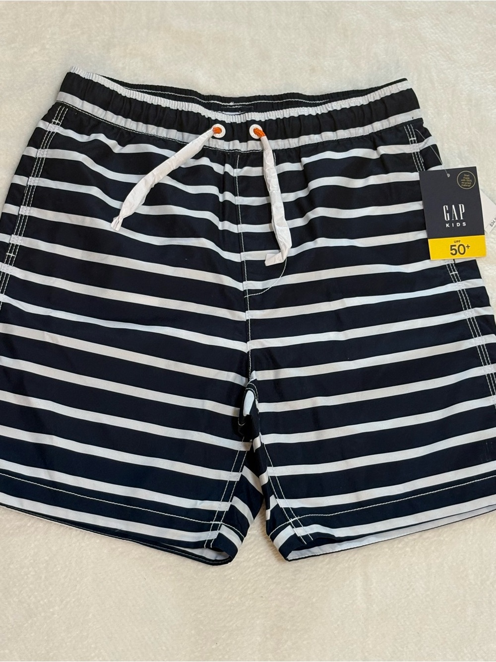 GAP Kids Navy & White Striped Swim Trunks